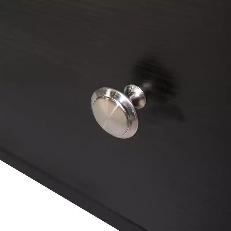 Meuble TV Mid-Century Modern avec cadre en bois, rangements fermés et pieds en fer noir, console média pour salon